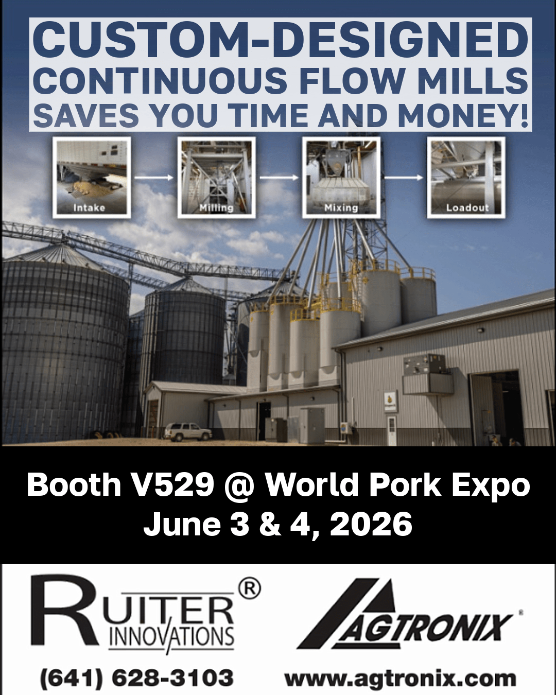 Booth V529 - World Pork Expo 2026 Hawkeye Farm Show March 3-5 2026